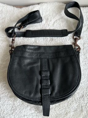 Liebeskind Berlin Black Leather Crossbody Saddle Bag
